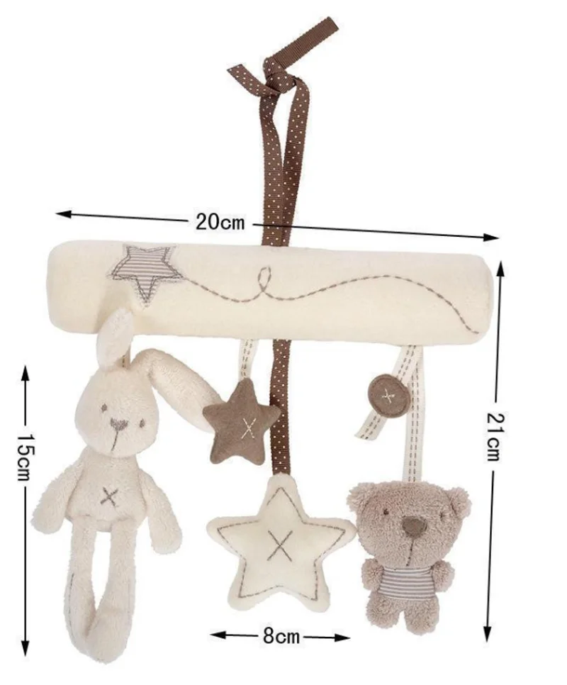 Милая Детская кроватка для развития животных, подвесная погремушка для малышей, игрушка, мягкий плюшевый кролик, музыкальный