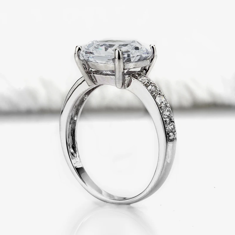 COLORFISH серебро 925 пробы Помолвочное с солитёром кольцо 5.5Ct Подушка Сона роскошные украшения для Для женщин обручальное кольцо подарок