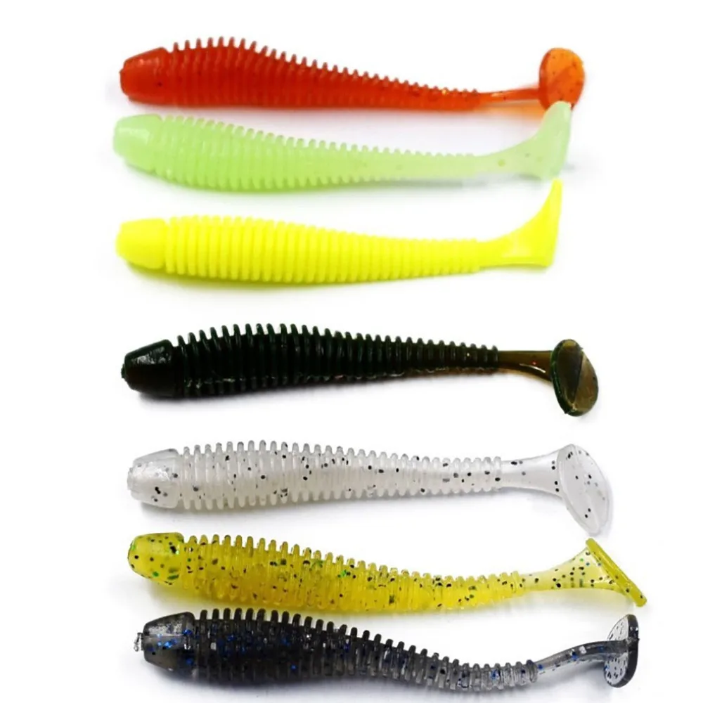 Hot sale 7PCs Super Soft 6CM Road Bait Maggots Soft Bait Tail Soft Bait