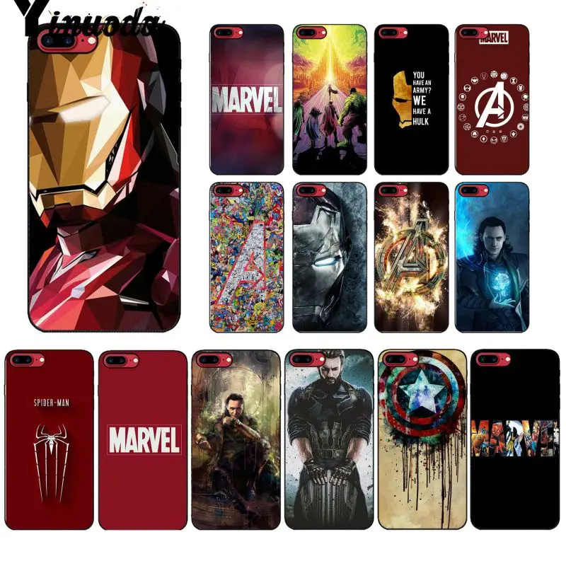 

Yinuoda Deadpool Iron Man Marvel Avengers TPU Silicone Phone Case Cover for iPhone 6S 6plus 7 7plus 8 8Plus X Xs MAX 5 5S XR
