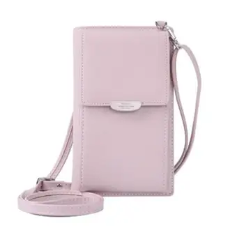 

Women Wallet Phone Bag Case Fashion Solid Color Faux Leather Mini Crossbody Bag Clutch Wallets