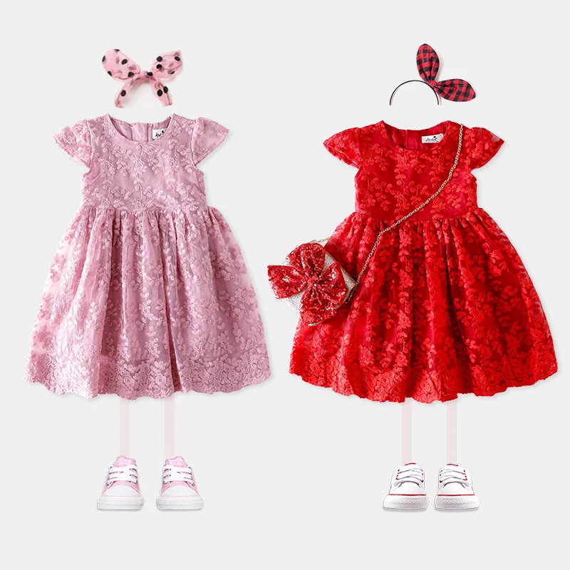 

Summer 2018 New Girl Yarn dress, Red Jubilee dress, vest dress, Big Children's dress