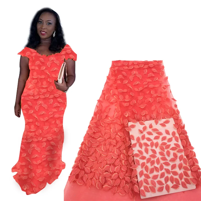 Новая дизайнерская розовая африканская 3D Цветочная кружевная ткань французская швейцарская Тюлевая кружевная ткань для свадебной вечеринки нигерийские кружевные ткани