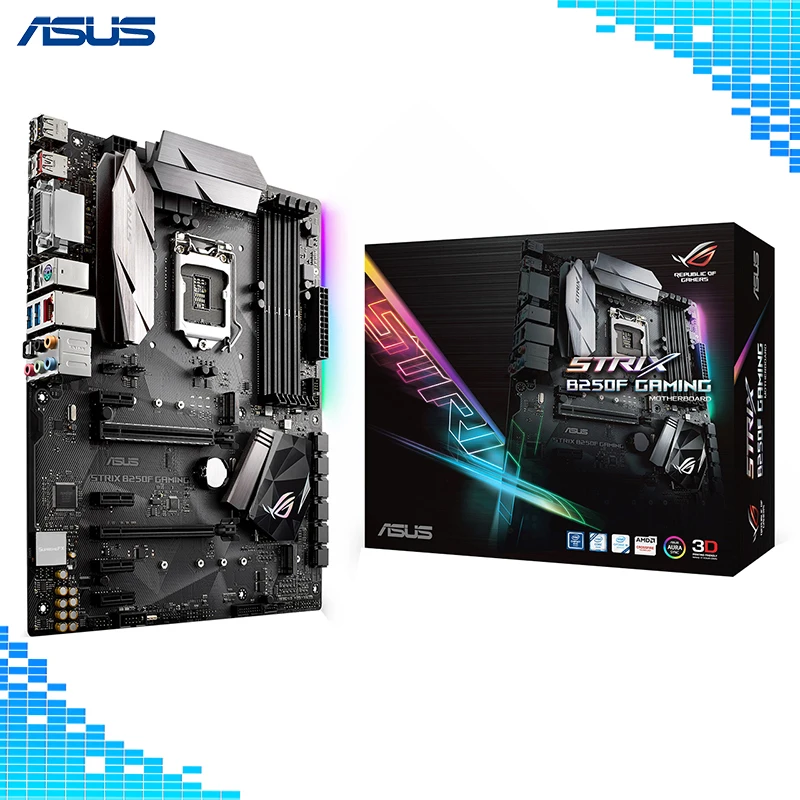 Asus ROG STRIX B250F GAMING Desktop Motherboard Intel B250 Chipset Socket LGA 1151 ATX Motherboard Asus ROG STRIX B250F GAMING Desktop Motherboard Intel B250 Chipset Socket LGA 1151 ATX Motherboard