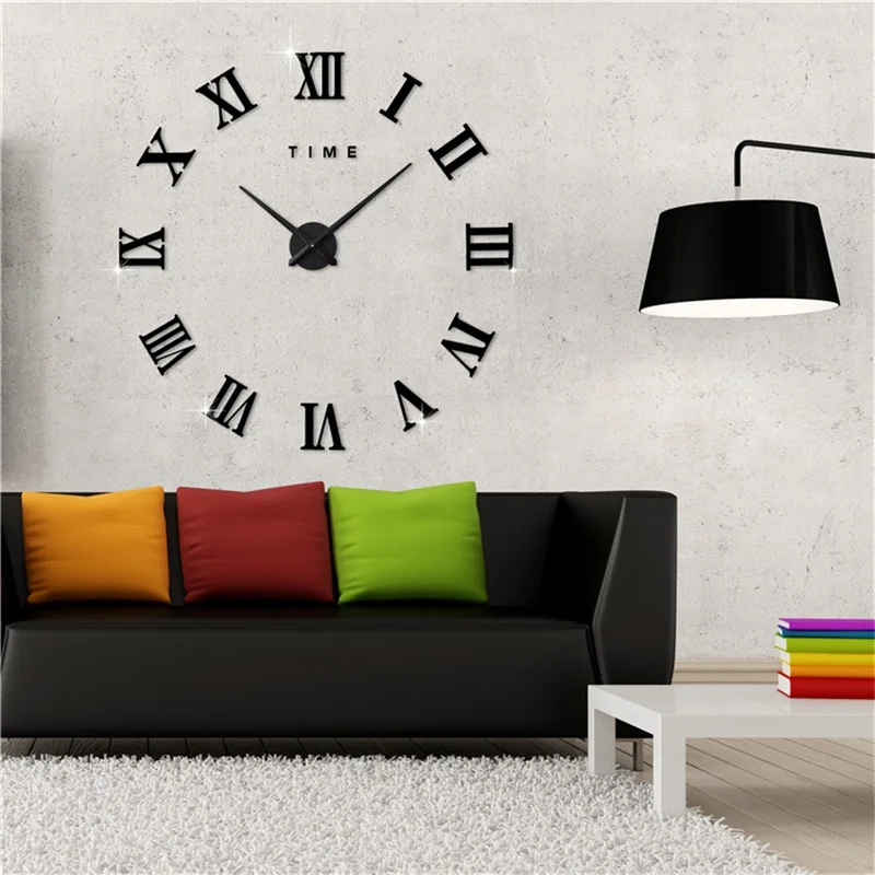 3D Acrylic DIY Wall Sticker Clock Brief Quartz Watch Still Life Clock