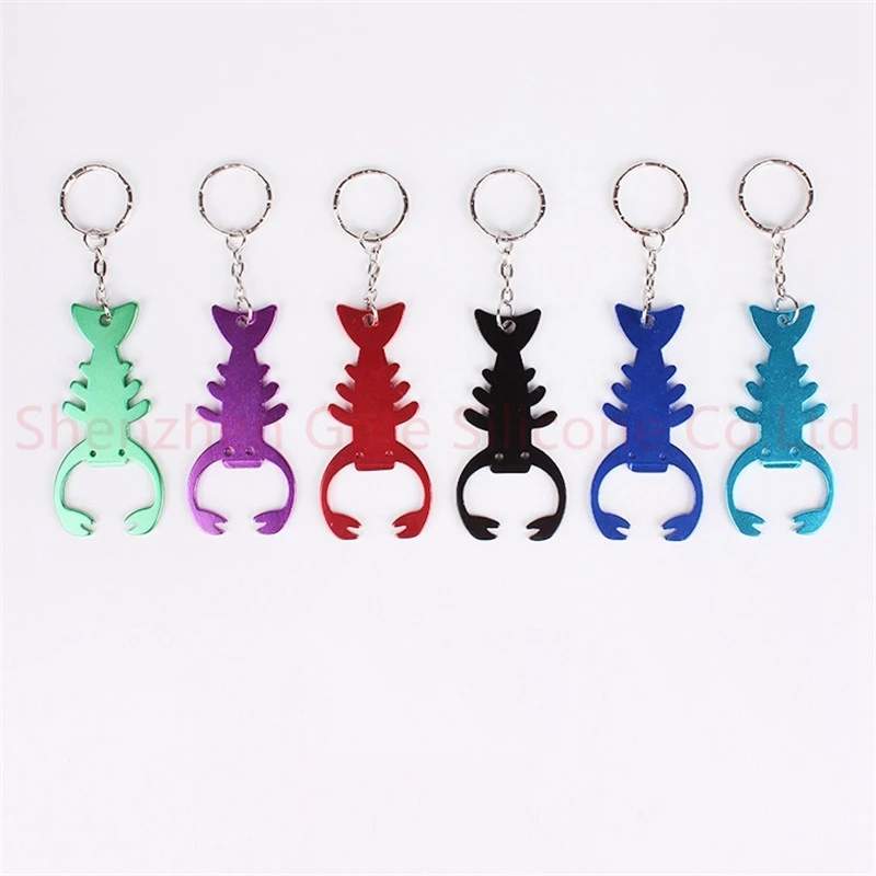 

20pcs Bottle Opener Creative Home Essential Kitchen Tools Lobster shaped Cute Beer Wine Bottle Opener with Keychain Ring