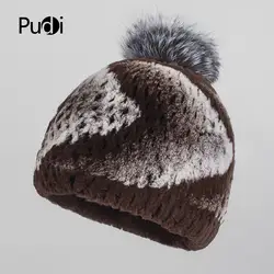 Pudi HF7060 2017 MS новая зимняя меховая шапка с натуральным кроличьим мехом hat chic узор установить различные дополнительно комфортное тепло