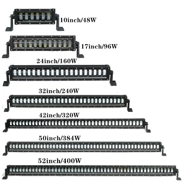 Низовых территориальных однорядные 10 17 24 большие размеры 32-42, 50 52 дюймов внедорожный светодиодный рабочий светильник бар 4X4 4WD грузовик двойной луч светодиодный бар светильник s 12V 24V трейлер - Цвет: 10inch 48W