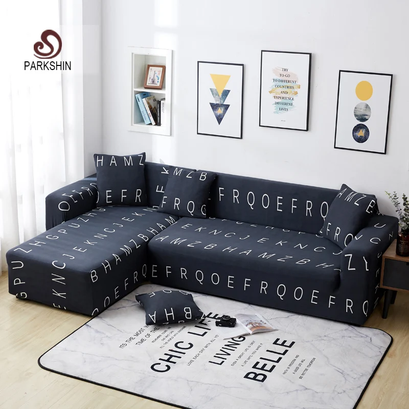 

Parkshin Nordic Letter Slipcover Non-slip Elastic Sofa Covers Polyester All-inclusive Stretch Sofa Cushion 1/2/3/4-seater