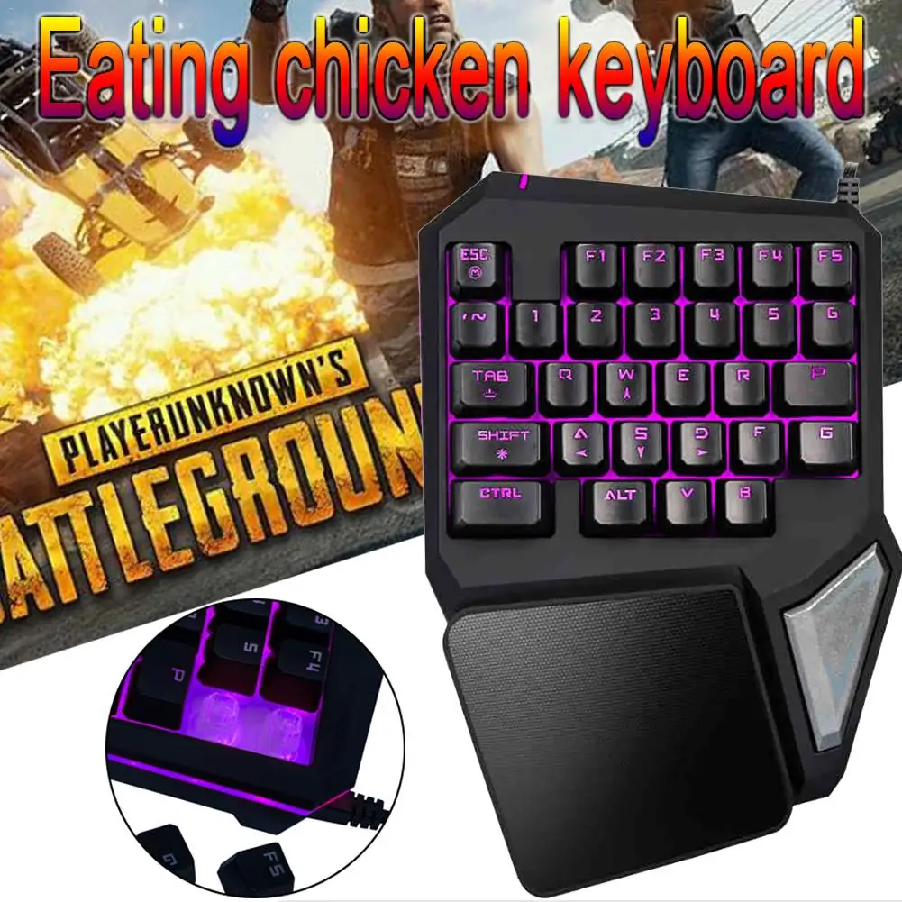 

Colorful Delux T9 Pro Single Hand Magic Gun Throne Eating Chicken Artifact Mechanical Feel Backlight Keyboard