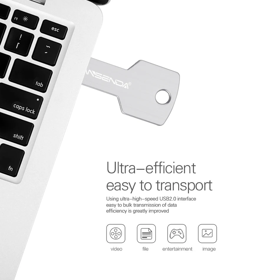 WANSENDA Metal Key USB Flash Drive, 128GB 64GB 32GB 16GB 8GB 4GB Multi Color Memory Stick - Image 5