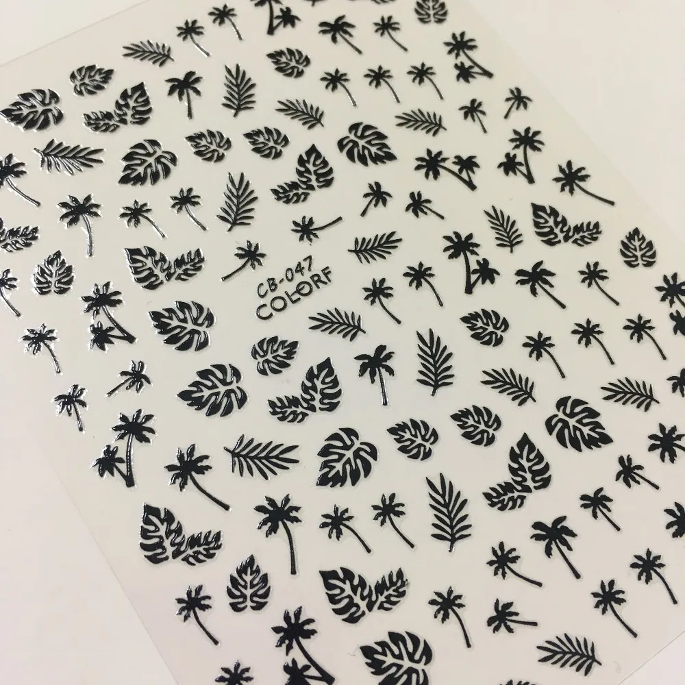 

Newest CB sereis CB-047 leaves 3d nail art sticker nail decal stamping export japan