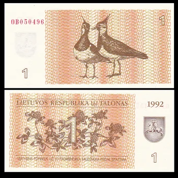 

Lithuania 1 Lit, UNC, Europe, 1992, P-39, Small Size, Banknotes, 1/5/10 PCS, Collection, Gift, Genuine Original Paper Notes