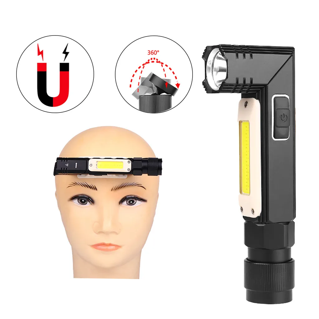 Rechargeable LED Cycling Front USB Light Set 2019 Multifunction COB Q5 LED Work Light Lamp Adjust Flashlight USB Rechargeable
