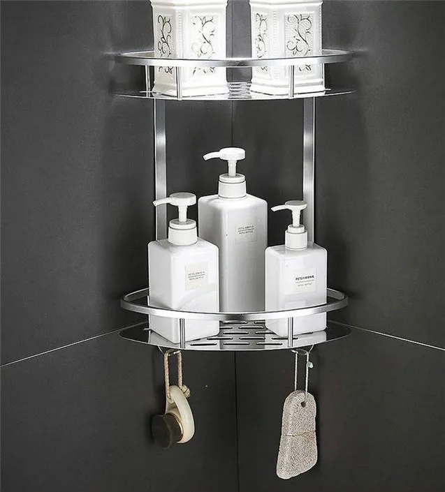 Полка для ванной комнаты 2/3 слой алюминиевый органайзер для хранения шампуня мыло корзинка для косметики держатель треугольная стойка аксессуары для ванной комнаты