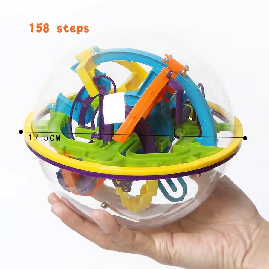 3D Magical Intellect Maze Ball 99/100/158/299steps,IQ Balance Perplexus Magnetic Ball Marble Puzzle Game for Kid and Adult Toys 8