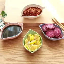 Соевый соус Caster кухня Ужин Блюдо многоцелевой листьев форма Малый приправа блюдца тарелка для закусок чаша посуда для детей