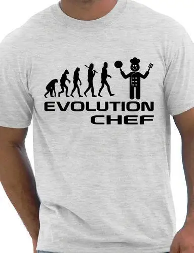 Забавная Мужская футболка evolation Of A Chef cooking Подарочная большого размера и Colors