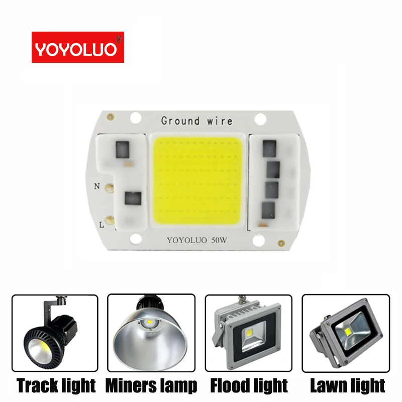 

[YOYOLUO] LED COB Chip 50W 40W 30W 20W 5W AC 220V No need driver Smart IC LED bulb lamp For DIY LED lamp Floodlight Spotlight