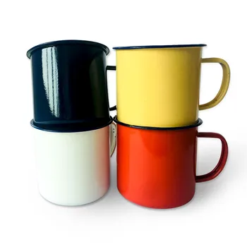 

Retro Enamel Tea Cup Print Coating Enamel Cup Outdoor Home Vintage Breakfast Milk Coffee Cup Gift Cups Tumbler HXH