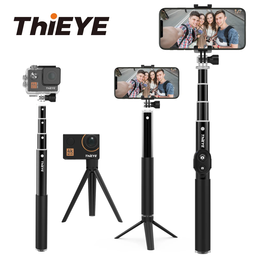 Ceny Bluetooth 34 cal kamera akcji Selfie Stick Mini statyw wysuwany monopod dla Gopro eken akason wszystkie działania Cam i smartfon