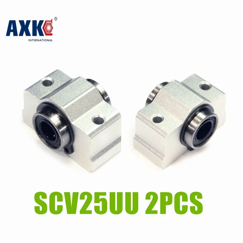 AXK 2PCS SC25VUU SC25V SCV25UU SCV25 25mm linear bearing block DIY