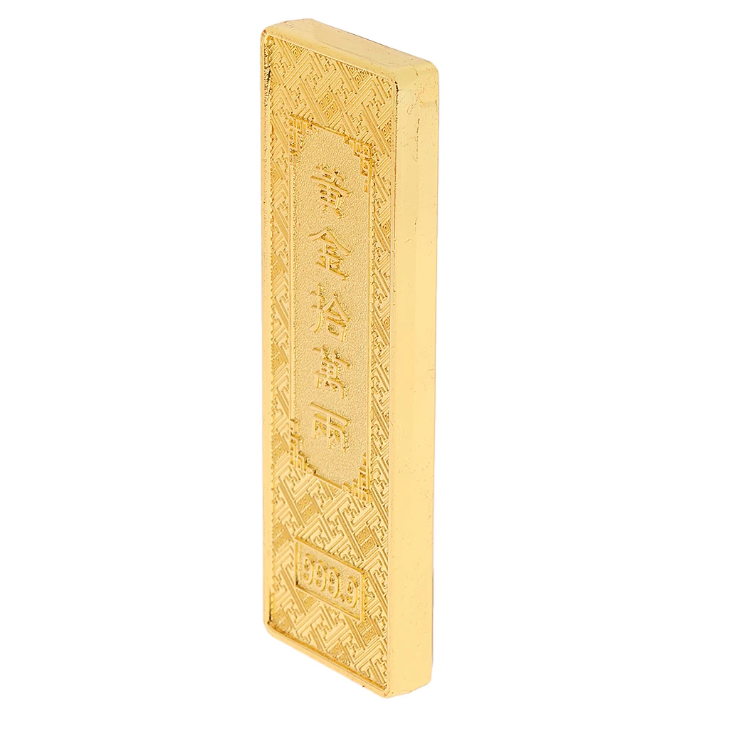 Chinese Feng Shui Fake Bullion Gold Bar Wealth Crafts for Home Office Charm