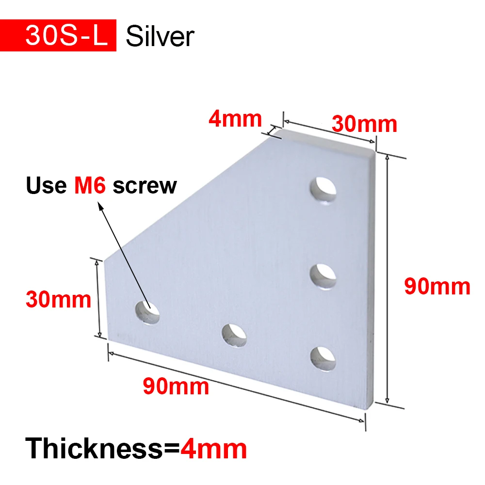 1 шт., 5 отверстий, 90 градусов,, серия 3030, соединительная доска, угловой кронштейн для 20 S, 30 S, алюминиевый экструзионный профиль