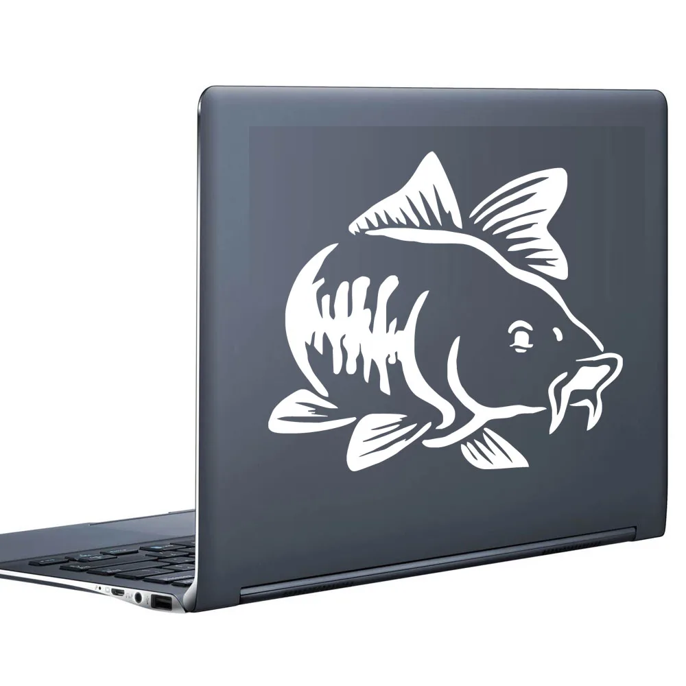 Carp Fishing Cute Design Vinyl Computer Sticker For Car Wall Laptop Funny Removable Adhesive Waterproof Notebook Sticker