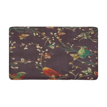 

Vintage Bird, Butterfly and Flower, Leaf, Branch Front Door Mat Welcome Doormat for Home, Indoor, Entrance, Kitchen, Patio