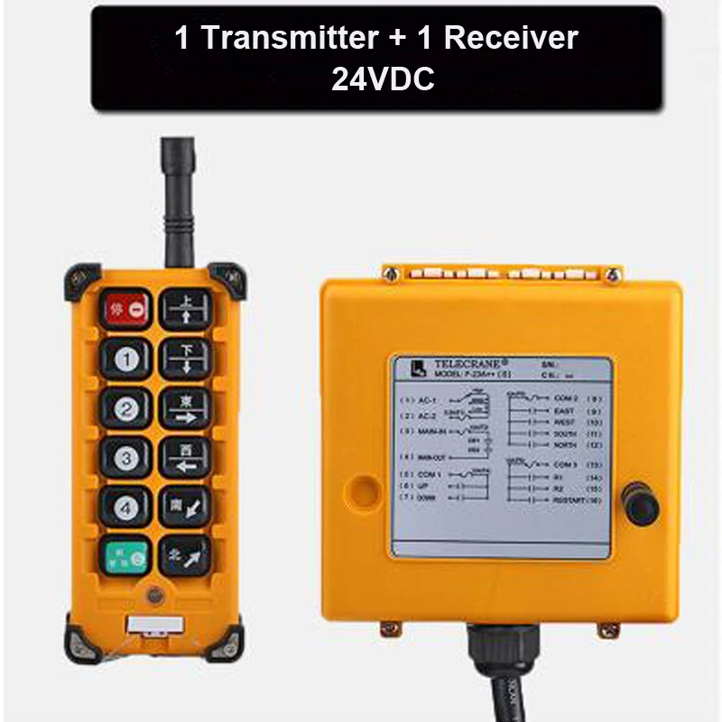 

24VDC Wireless Crane Remote Control F23-A Industrial Remote Control Hoist Crane Push Button Switch 1 Transmitter + 1 Receiver