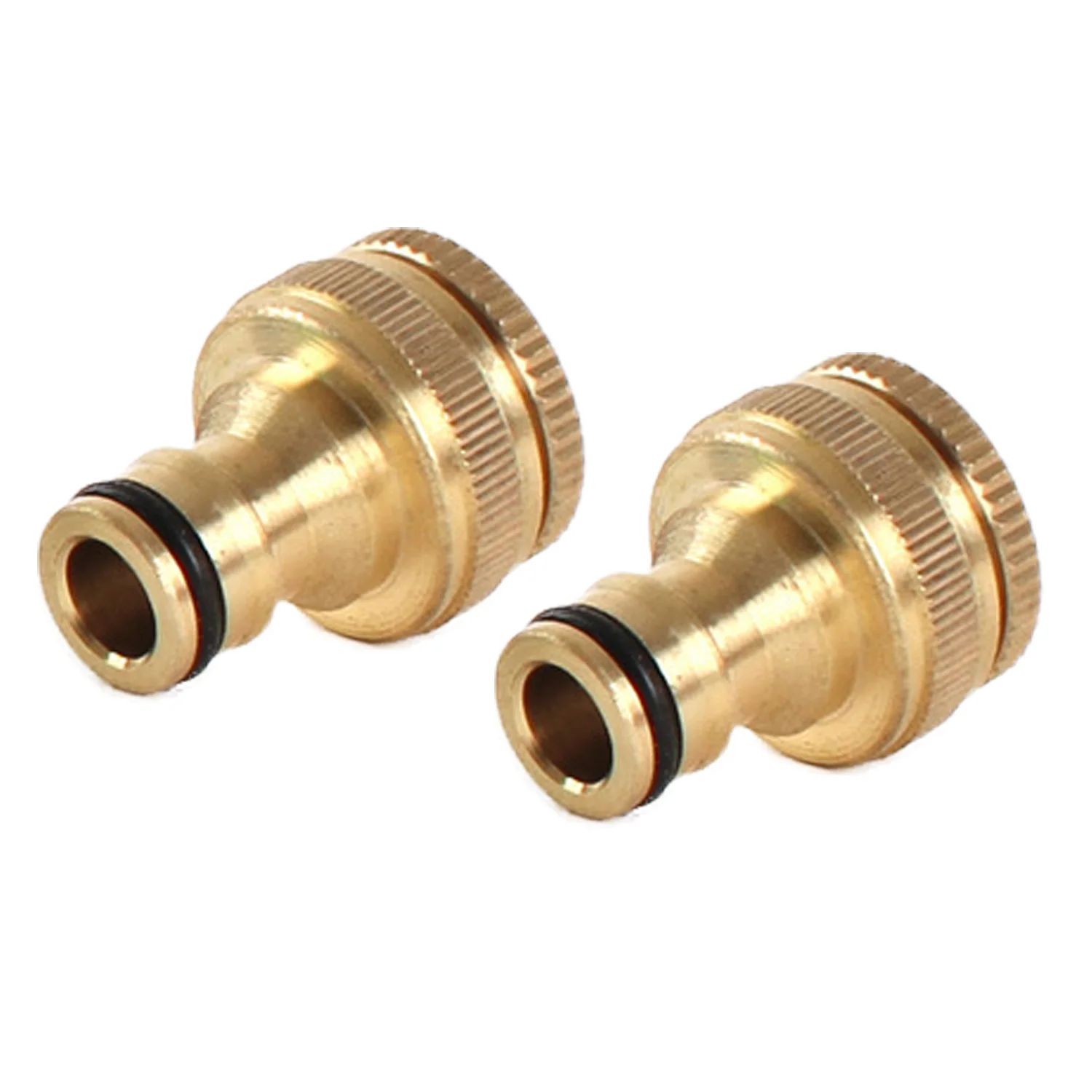2pcs 1/2 Inch and 3/4 Inch 2 in 1 Brass Garden Hose Tap Connector
