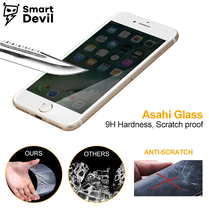 Защитное стекло SmartDevil закаленное с антибликовым покрытием для apple iphone 7 8 plus