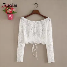 Новое поступление с круглым вырезом кружево свадебная куртка, болеро Для женщин с топом в форме сердца и длинным рукавом, Обёрточная бумага Свадебный жакет-жакетка кружевная Детская куртка богемное свадебное FJ32