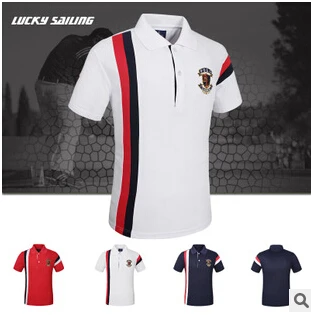 Suerte vela hombres camisa de polo, moda Casual Sport