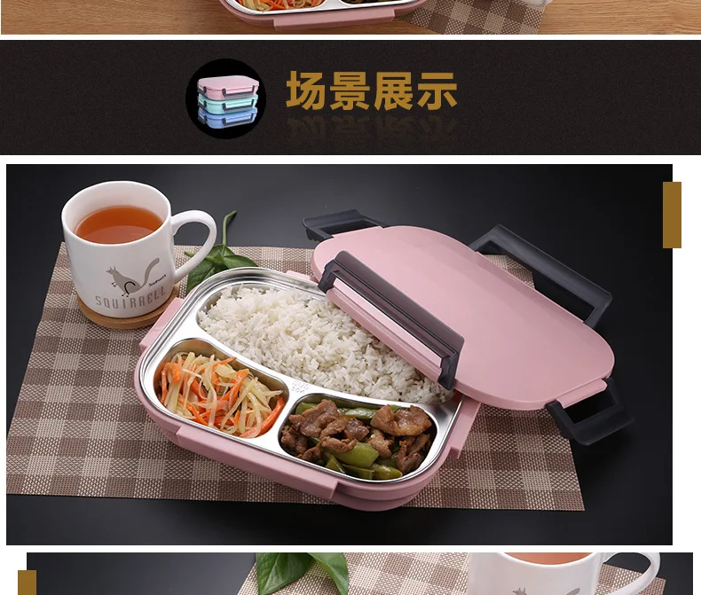 1 PCS Food container portable 304 stainless steel thermos insulated lunch box children adult lunch box leakproof AP11161131