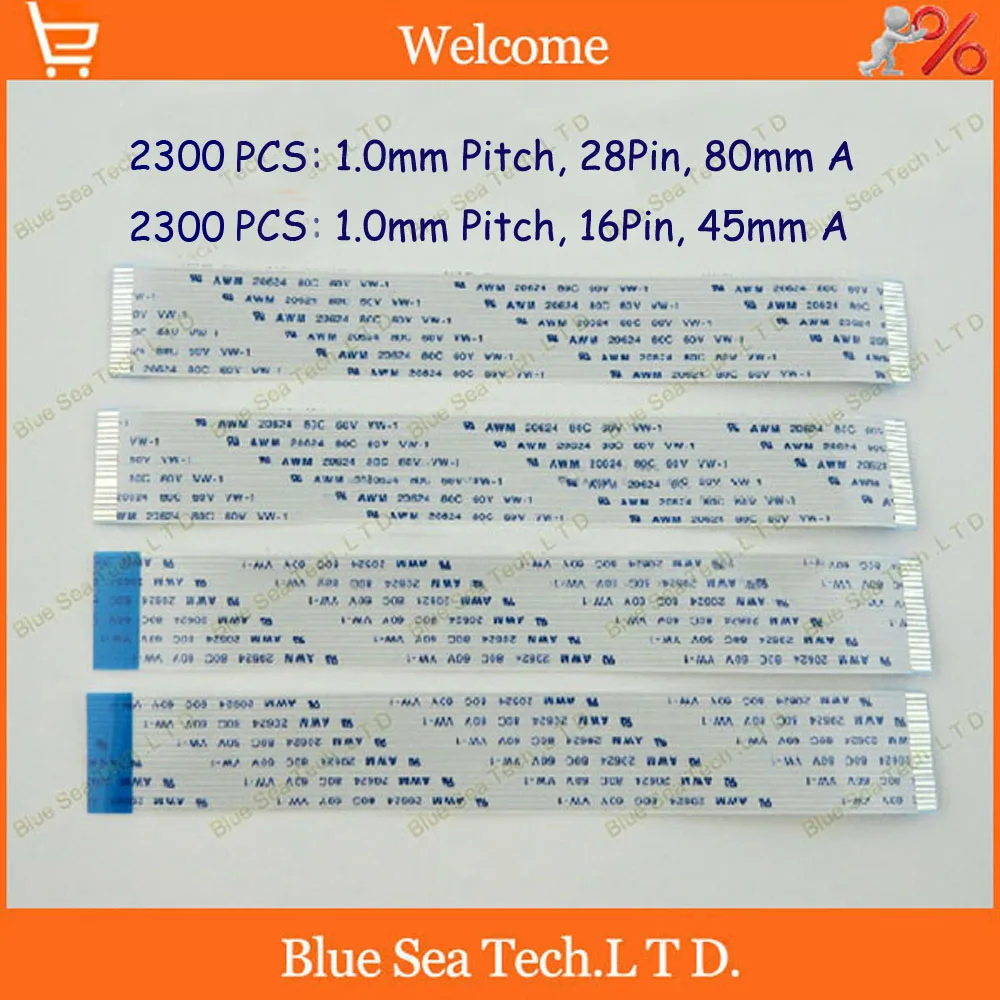 FFC/FPC Flexible Flat Cable 1.0mm pitch 2300 PCS 16 pin 45mm and 2300 PCS 28 Pin 80mm Isotropy A cable,20624. FFC/FPC Flexible Flat Cable 1.0mm pitch 2300 PCS 16 pin 45mm and 2300 PCS 28 Pin 80mm Isotropy A cable,20624.