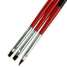 3pcs/lot Red Soft and Professional Pen Nail Art Brushes Tool Set For Women