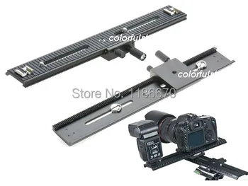 

New Arrive 2-way LP03 250mm Macro-turning Metal Focusing Rail Slider Tripod Ball Head Quick Release Plate for Nikon Canon Camera