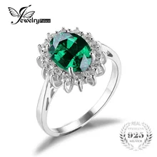 Jewelrypalace verde nano ruso esmeralda 925 princesa diana anillo de compromiso de boda de plata de la moda para las mujeres solitaire
