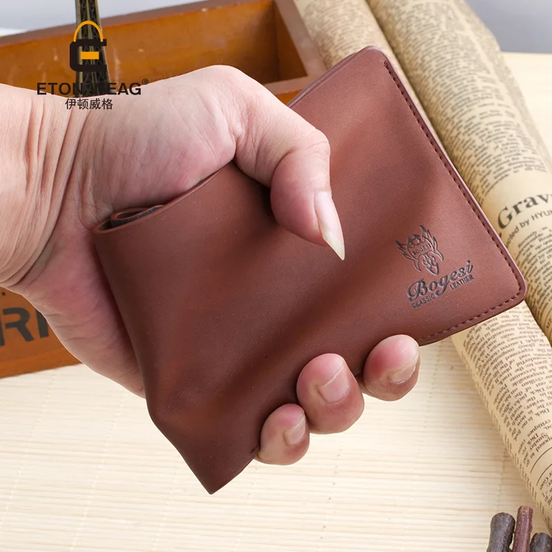 Genuine man purse wallets Japan short Wallets Mens students vertical cross section thin youth simple wallets