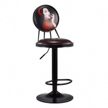 B подъемный барный стул Кованое железо стул Европейский стиль стул высокие стулья домашний барный стул ретро кофе передний стол стул