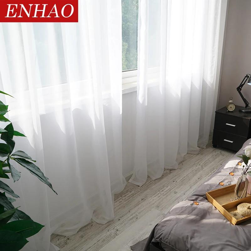 Moderne Solid Weiß Tüll Vorhänge für Wohnzimmer Schlafzimmer Fenster Sheer Voile Jalousien Vorhang für Küche Home Decor Licht Schattierung