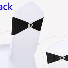 Черная пряжка с короной лайкрой лента для свадьбы украшения для стульев повязка из спандекса стрейч галстук-бабочка лайкра лента ремень на продажу