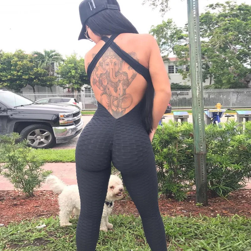 Black Backless Sexy Rompers Jumpsuit Women Summer 2020 Fitness Jumpsuits Push Up Bodysuit Trousers Anti Cellulite Leggings Tight Black Backless Sexy Rompers Jumpsuit Women Summer 2020 Fitness Jumpsuits Push Up Bodysuit Trousers Anti Cellulite Leggings Tight