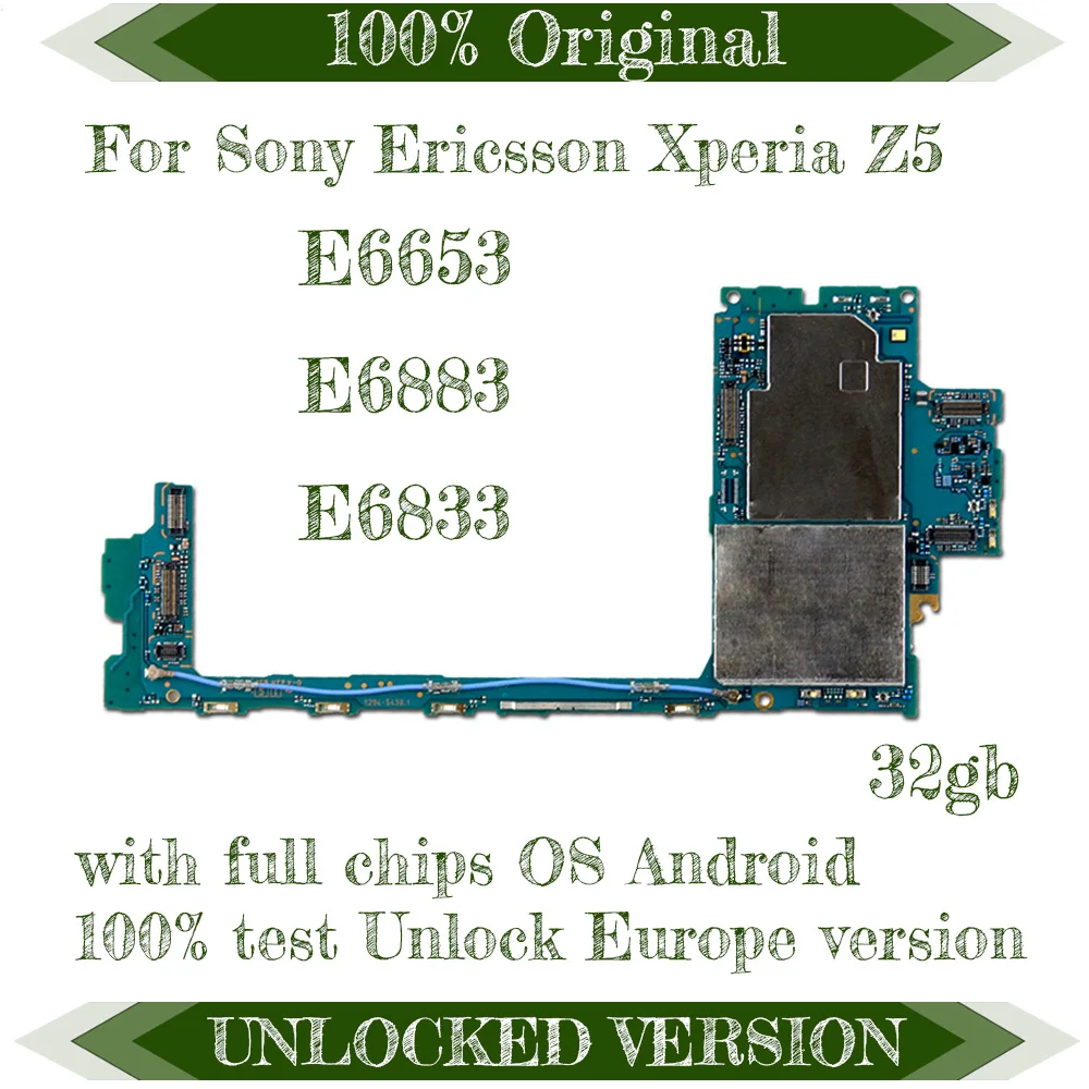 Оригинальная разблокированная материнская плата для sony Xperia Z5 E6653 для sony Xperia Z5 E6653 E6883 E6833 логическая плата 32 Гб