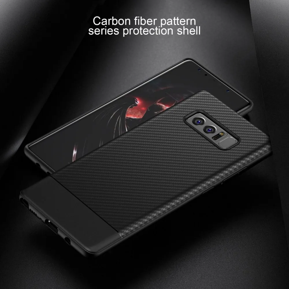 

10 Pcs New Soft Carbon Fiber Case For Samsung Galaxy Note 8 Anti-fall Shockproof TPU Phone Cover Smartphone Case