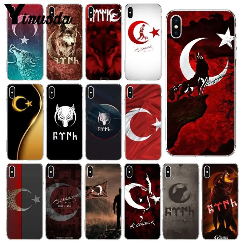 

Yinuoda Flag of Turkey Wolf TPU Soft Phone Accessories Cell Phone Case for iPhone 8 7 6 6S Plus 5 5S SE XR X XS MAX Coque Shell