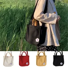 Новая модная Холщовая Сумка с вышитыми цветами, сумка-мессенджер, сумки-шопперы для женщин, сумка через плечо, сумка-тоут, складная сумка для покупок