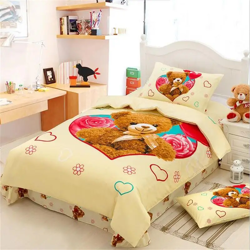 Carino Orsacchiotto Bambini Set di Biancheria Da Letto 100 Cotone